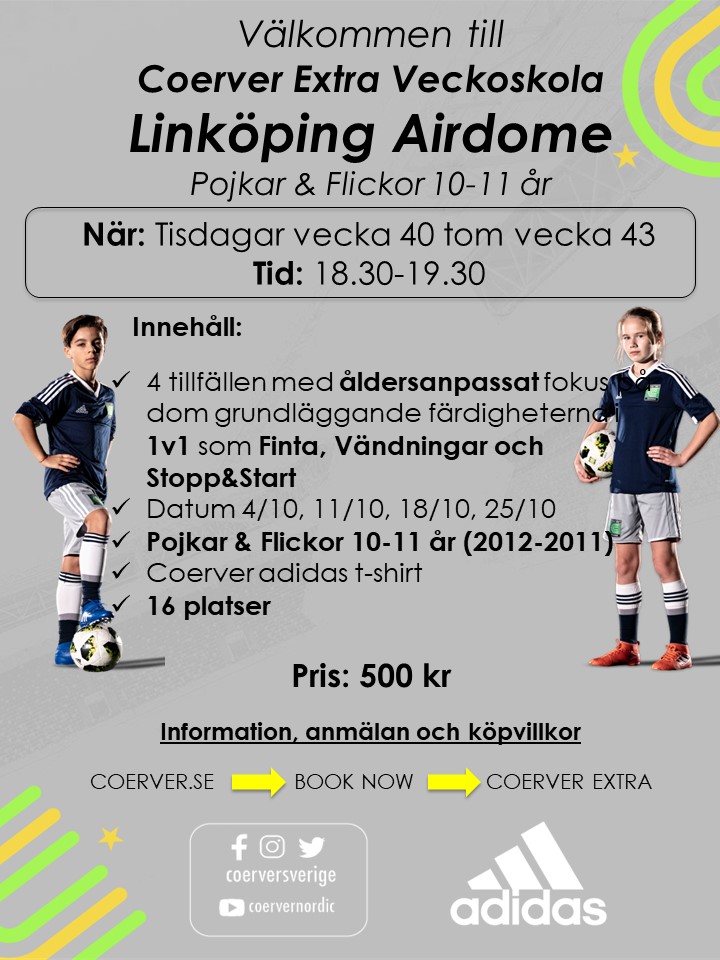 Coerver Extra Linköping Airdome PF 10-11 år