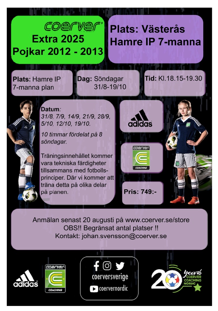 Coerver Extra Pojkar 2013-2012