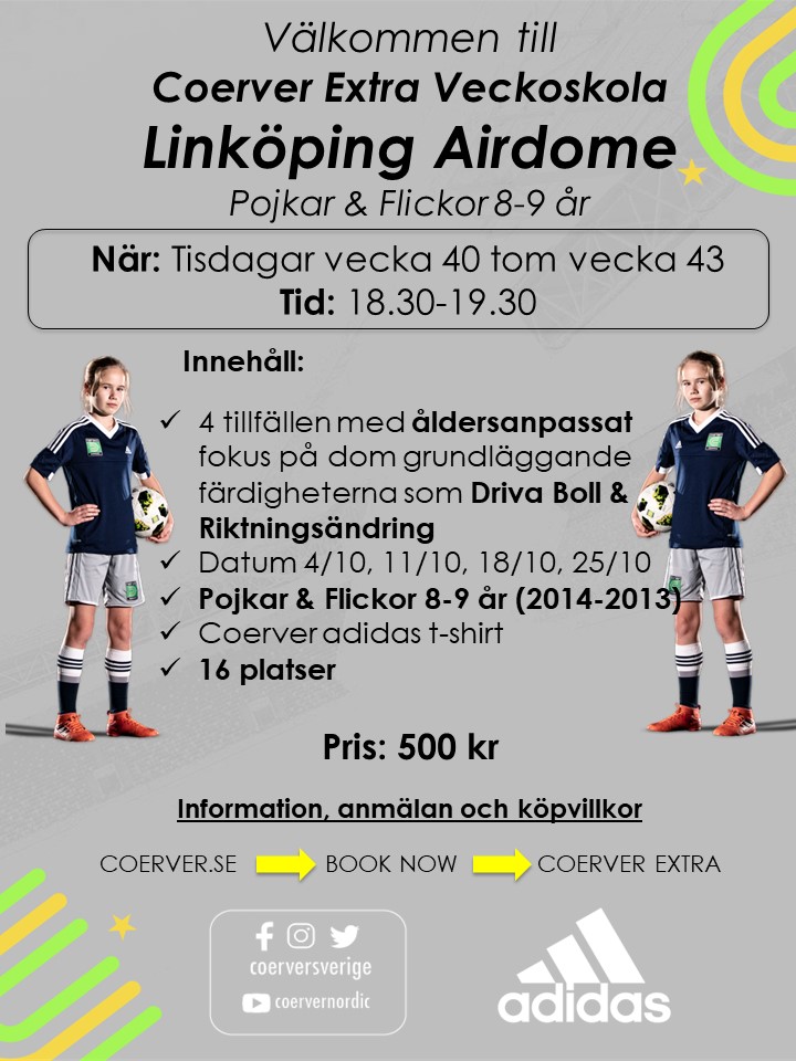 Coerver Extra Linköping Airdome PF 8-9 år