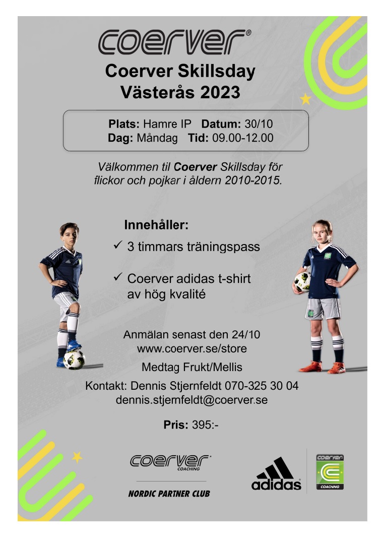 Coerver Skillsday Västerås 30 Okt