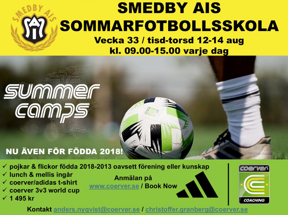 Coerver Summercamp Smedby AIS 2025 födda 2013-2018
